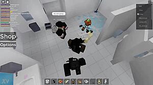 Two People Get Fucked in Roblox and Public Restroom