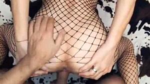 Milf Teasing In Stockings And Lingerie For Anal Play