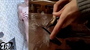 exploring intimate uses for a carrot and screwdriver in this amateur video.