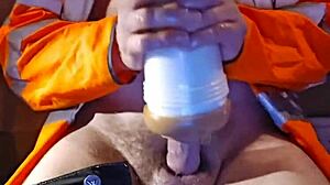 Daddy WANKING in truck for homemade solo pleasure