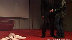 Blonde With Hot Body Dancing On The Stage