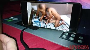 Watch your wife take two cocks while she sucks one off at the same time?