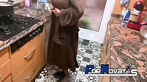 Spanish Mother Surprised in Kitchen by Victor Bloom's Impressive Cock During Intense Encounter