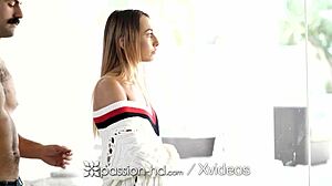 Passion-HD Brunette Blowjob Between Legs