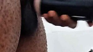 my girlfriend wasnt around so i helped myself with huge monster cock toys