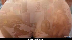 Security Officers Serve Justice to Milf Shoplifter Who Earns Freedom with Blowjob and Domination