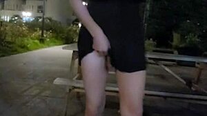 Oh, shemale Ting Xuan exposed in community garden!