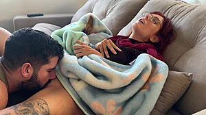 Did I catch her masturbating and finish the job with my big cock?