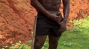 Boss Lady Checks Construction, Sees Worker Masturbating, Gives Pussy Without Condom To Big Black Cock Guy - Public