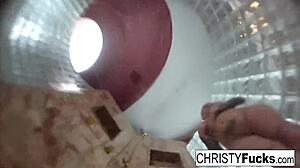 Hot shower behind-the-scenes fun with Christy and Dahlia