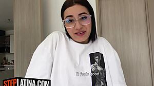 Big Ass Latina Teen Stepdaughter Rides Stepdaddy's Huge Cock POV in Hot Cowgirl