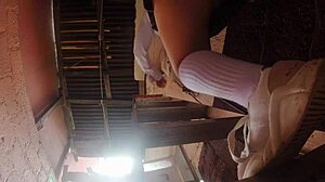 Professor sneaks upskirt peeks at his curvy plumbing and electricity students' asses! 😏