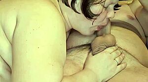 milf swallows cock - how deep can she take it?