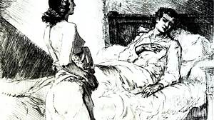 Vintage erotic art seduces with forbidden beauty