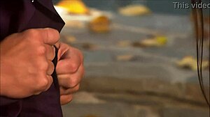 Melody max fucked outdoors and takes a cumshot on her tits.