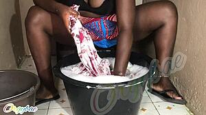 weekend laundry turns housewife pussy play homemade