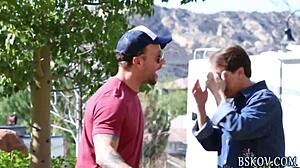 brune pornstar sucks cock