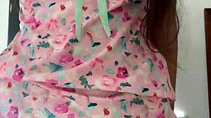 I saw this innocent girl in pajamas through a spy camera