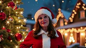 granny peggy sue christmas peg suck & cum in mouth