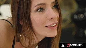 21 sextury - svelte beauty in lingerie julia rain gets double penetrated by her lover and husband