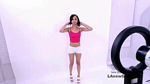 Tiny brunette model gets fucked in modeling audition!