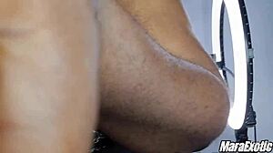 hot stepmom slurps big cock and swallows cum