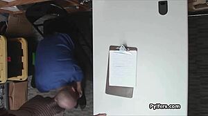 Frizzy Haired Ebony Teen Sucks Patrolman's Dick In Hidden Cam