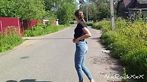 Evelina darling cocky bitch who shows tits in public and sucks dick in dangerous zones