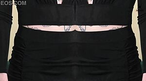 Two Piece Black Outfit Deep Plunging Neck Lookshot On Kit Summers