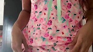 I saw this innocent girl in pajamas through a spy camera