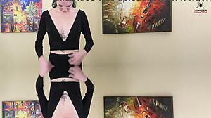 Two Piece Black Outfit Deep Plunging Neck Lookshot On Kit Summers