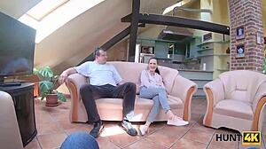 young lovers stuck in the city, so the girl gets fucked outdoors