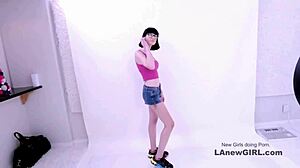 Beautiful brunette got seduced by the producer in a modeling audition?