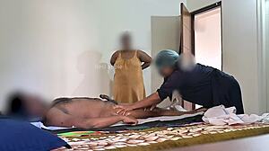 Dick Flashing And Jerking In Front Of Two Massage Ladies