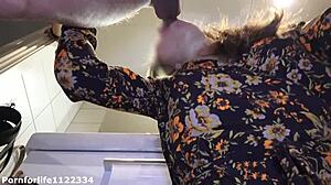 Came to visit my neighbor he took off my panties and fucked my brains out in the toilet