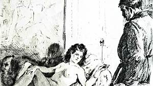 Vintage erotic art seduces with forbidden beauty