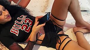 Staring at the master's big cock.