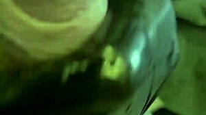 Tattooist drains big balls during intense session