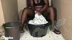 weekend laundry turns housewife pussy play homemade