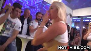 Public lesbian eurobabes engage in fingering and licking