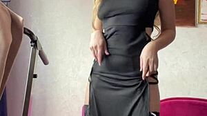 I share my beautiful mother in stockings with subscribers