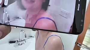 Stepmom Receives Pearl Necklace Cumshot After Horny Blowjob and Sex