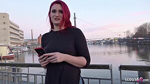 German Scout - Rothaarige Studentin Melina Bei Strassen Casting Fuer Geld Gefickt