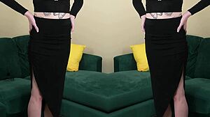 Two Piece Black Outfit Deep Plunging Neck Lookshot On Kit Summers