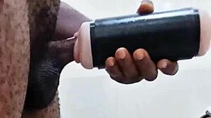 my girlfriend wasnt around so i helped myself with huge monster cock toys