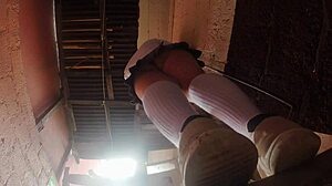 Professor sneaks upskirt peeks at his curvy plumbing and electricity students' asses! 😏