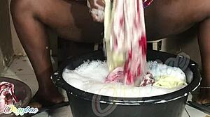 weekend laundry turns housewife pussy play homemade