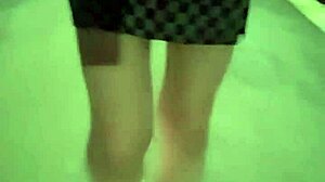 Shemale Ting Xuan Walks Outside To Pee Then Masturbates And Cums On Her Thigh