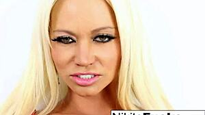 Nikita Von James narrates her solo session, sticking a toy into her wet pussy.