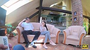 young lovers stuck in the city, so the girl gets fucked outdoors